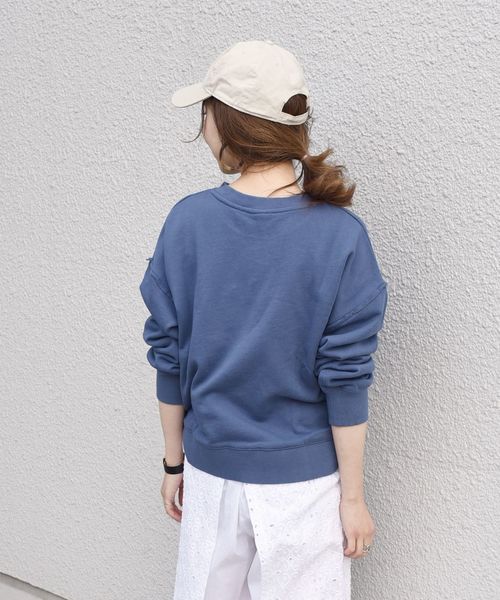 SHIPS（シップス）の「81BRANCA スウェットプルオーバー◇（スウェット・レディース・ネイビー/オフホワイト/ライトグリーン・ONE SIZE）」の16枚目の写真