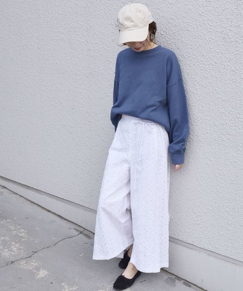 SHIPS（シップス）の「81BRANCA スウェットプルオーバー◇（スウェット・レディース・ネイビー/オフホワイト/ライトグリーン・ONE SIZE）」の11枚目の写真