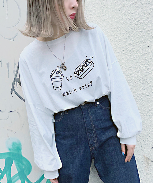 apres jour(アプレジュール)の「袖ボリュームプリントロンT【ZOZOTOWN限定アイテム】(Tシャツ/カットソー・レディース・ベージュ/オフホワイト/サックスブルー/その他・フリー)」の2枚目の写真