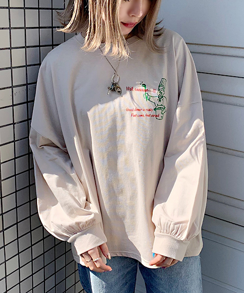 apres jour(アプレジュール)の「袖ボリュームプリントロンT【ZOZOTOWN限定アイテム】(Tシャツ/カットソー・レディース・ベージュ/オフホワイト/サックスブルー/その他・フリー)」の17枚目の写真