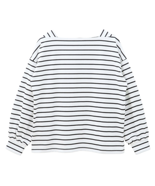 Luz Llena(ラズレナ)の「バルーンスリーブボーダーTOPS(Tシャツ/カットソー・レディース・ブラック/ベージュ・MEDIUM)」の9枚目の写真