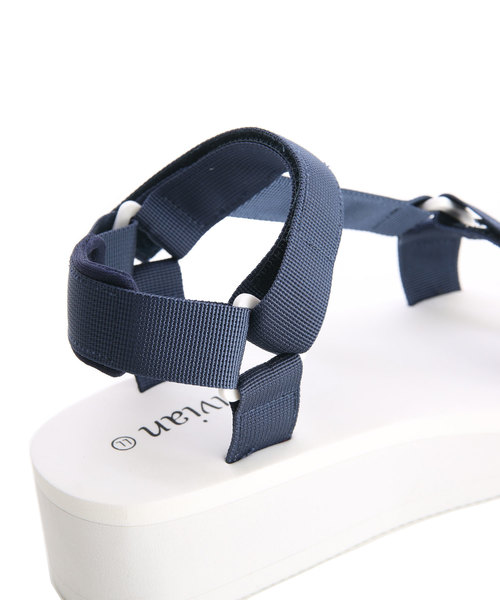 VIVIAN(ヴィヴィアン)の「ベルクロスポーツ厚底サンダル(サンダル・レディース・レッド/ブラック/グレー/カーキ/ネイビー/ホワイト・M/LL/SS/S/L)」の10枚目の写真