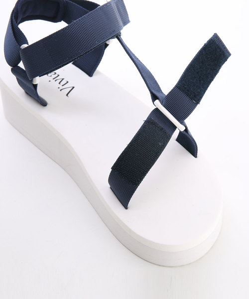 VIVIAN(ヴィヴィアン)の「ベルクロスポーツ厚底サンダル(サンダル・レディース・レッド/ブラック/グレー/カーキ/ネイビー/ホワイト・M/LL/SS/S/L)」の11枚目の写真