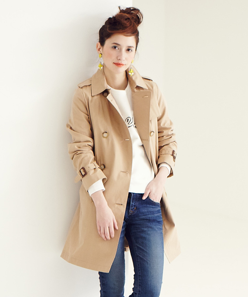 Another Edition（アナザーエディション）の「AE[A] C CHKライナー トレンチ（トレンチコート・レディース・ベージュ/ネイビー・SMALL/MEDIUM）」の2枚目の写真