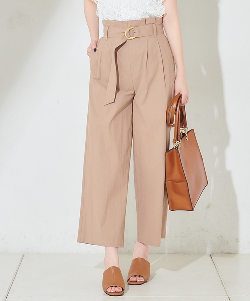 natural couture（ナチュラルクチュール）の「ウッド調丸カンベルトワイドパンツ（その他パンツ・レディース・ブラック/ベージュ/カーキ/ベージュ系その他/オレンジ系その他/ライトベージュ・FREE）」の10枚目の写真