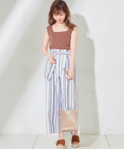 natural couture（ナチュラルクチュール）の「ウッド調丸カンベルトワイドパンツ（その他パンツ・レディース・ブラック/ベージュ/カーキ/ベージュ系その他/オレンジ系その他/ライトベージュ・FREE）」の11枚目の写真