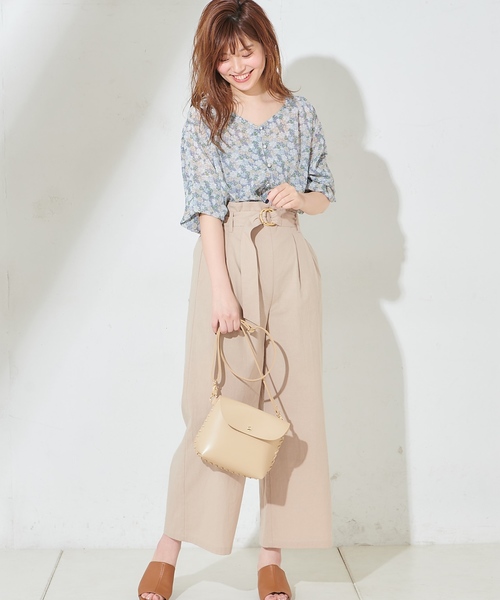 natural couture（ナチュラルクチュール）の「ウッド調丸カンベルトワイドパンツ（その他パンツ・レディース・ブラック/ベージュ/カーキ/ベージュ系その他/オレンジ系その他/ライトベージュ・FREE）」の15枚目の写真