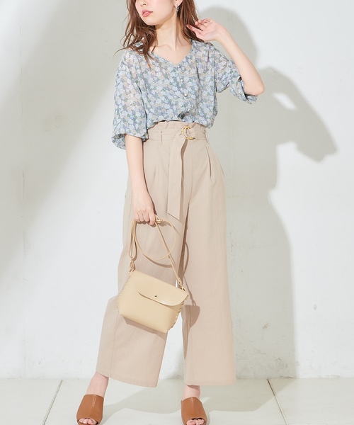 natural couture（ナチュラルクチュール）の「ウッド調丸カンベルトワイドパンツ（その他パンツ・レディース・ブラック/ベージュ/カーキ/ベージュ系その他/オレンジ系その他/ライトベージュ・FREE）」の16枚目の写真