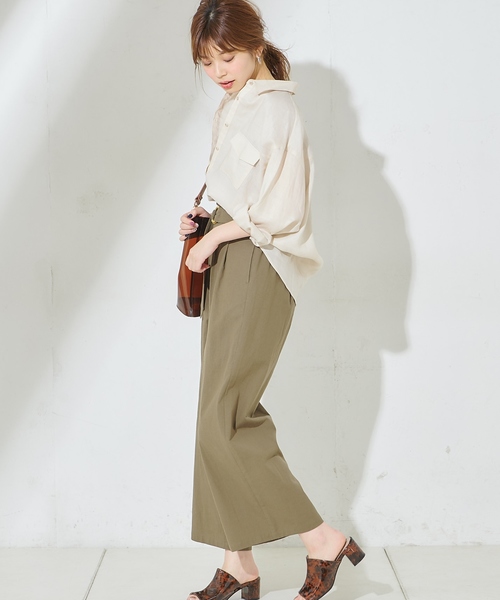 natural couture（ナチュラルクチュール）の「ウッド調丸カンベルトワイドパンツ（その他パンツ・レディース・ブラック/ベージュ/カーキ/ベージュ系その他/オレンジ系その他/ライトベージュ・FREE）」の18枚目の写真