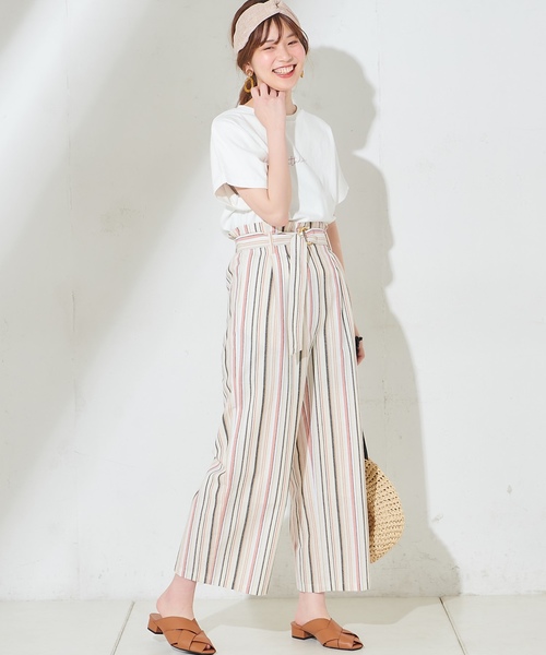 natural couture（ナチュラルクチュール）の「ウッド調丸カンベルトワイドパンツ（その他パンツ・レディース・ブラック/ベージュ/カーキ/ベージュ系その他/オレンジ系その他/ライトベージュ・FREE）」の20枚目の写真