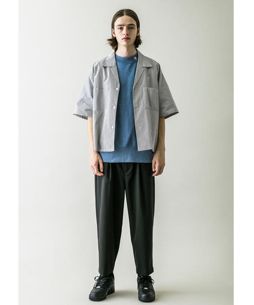 MONKEY TIME（モンキータイム）の「＜monkey time＞ OX STRIPE CROPPED OPEN SHIRT/クロップドシャツ（シャツ/ブラウス・メンズ・ブラック/ダークブラウン/ライラック・SMALL/MEDIUM/LARGE/X-LARGE）」の15枚目の写真