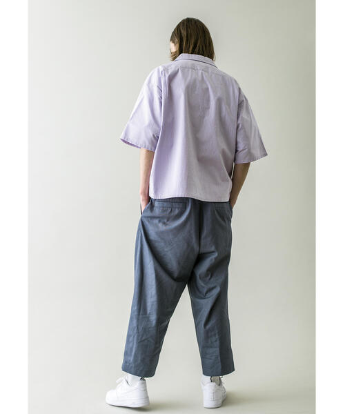 MONKEY TIME（モンキータイム）の「＜monkey time＞ OX STRIPE CROPPED OPEN SHIRT/クロップドシャツ（シャツ/ブラウス・メンズ・ブラック/ダークブラウン/ライラック・SMALL/MEDIUM/LARGE/X-LARGE）」の10枚目の写真