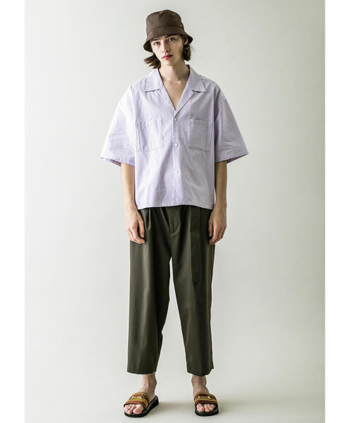 MONKEY TIME（モンキータイム）の「＜monkey time＞ OX STRIPE CROPPED OPEN SHIRT/クロップドシャツ（シャツ/ブラウス・メンズ・ブラック/ダークブラウン/ライラック・SMALL/MEDIUM/LARGE/X-LARGE）」の22枚目の写真