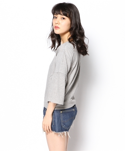 mystic（ミスティック）の「裏毛ワッフル袖プルオーバー（Tシャツ/カットソー・レディース・ブルー/グレー/アイボリー・ﾌﾘ-）」の8枚目の写真