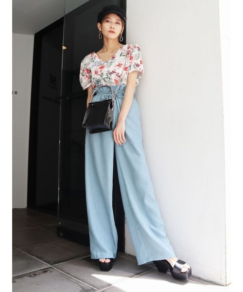 EMODA(エモダ)の「デニムライクストリングパンツ(その他パンツ・レディース・ライトブルー/ブラック/ブラウン・SMALL/MEDIUM)」の8枚目の写真