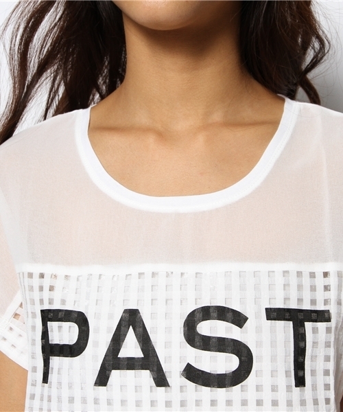 one after another NICE CLAUP（ワンアフターアナザーナイスクラップ）の「【ナイスクラップ】異素材ﾛｺﾞﾌﾟﾙｵｰﾊﾞｰ（Tシャツ/カットソー・レディース・ネイビー/オフホワイト・FREE）」の11枚目の写真