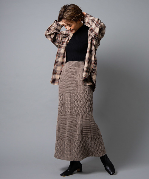 Aunt Marie's（アントマリーズ）の「チェックCPOビッグシャツ / AUNT MARIE'S × WEARISTA YUKI（シャツ/ブラウス・レディース・ベージュ/ブラウン/グリーン・FREE）」の13枚目の写真