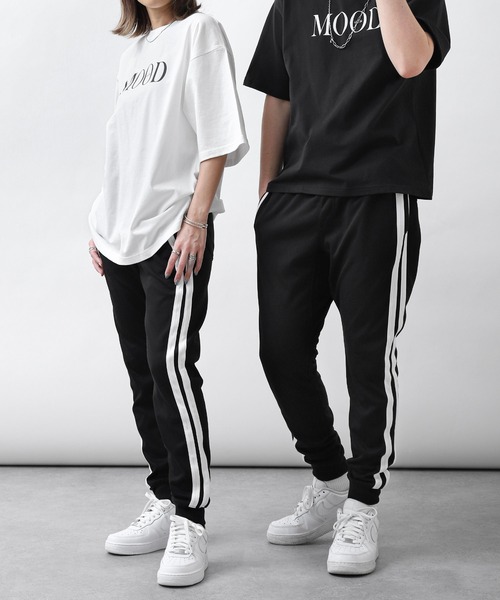 ZIP FIVE（ジップファイブ）の「【ZIP FIVE】ストレッチジョガーラインジャージパンツ（その他パンツ・レディース・ブラック/ネイビー/グレー/カーキ/ブラック×ホワイト/ブラック×ブラック/ブラック×グリーン/チャコール/ブラック×ブルー/ブラック系・SMALL/MEDIUM/LARGE/X-LARGE）」の3枚目の写真