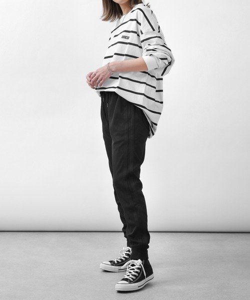 ZIP FIVE（ジップファイブ）の「【ZIP FIVE】ストレッチジョガーラインジャージパンツ（その他パンツ・レディース・ブラック/ネイビー/グレー/カーキ/ブラック×ホワイト/ブラック×ブラック/ブラック×グリーン/チャコール/ブラック×ブルー/ブラック系・SMALL/MEDIUM/LARGE/X-LARGE）」の20枚目の写真