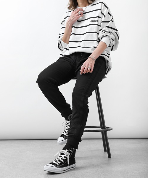 ZIP FIVE（ジップファイブ）の「【ZIP FIVE】ストレッチジョガーラインジャージパンツ（その他パンツ・レディース・ブラック/ネイビー/グレー/カーキ/ブラック×ホワイト/ブラック×ブラック/ブラック×グリーン/チャコール/ブラック×ブルー/ブラック系・SMALL/MEDIUM/LARGE/X-LARGE）」の19枚目の写真