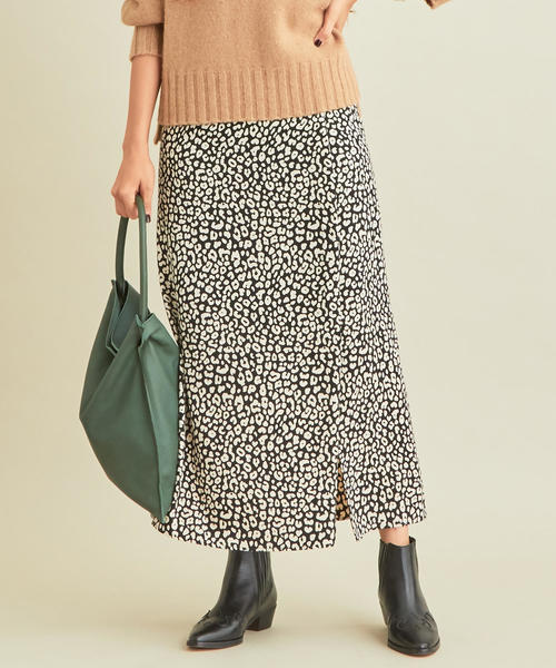 BEAUTY&YOUTH UNITED ARROWS（ビューティーアンドユースユナイテッドアローズ）の「BY∴ レオパードプリントマキシ丈スカート（スカート・レディース・ブラック・LARGE/MEDIUM/SMALL）」の4枚目の写真