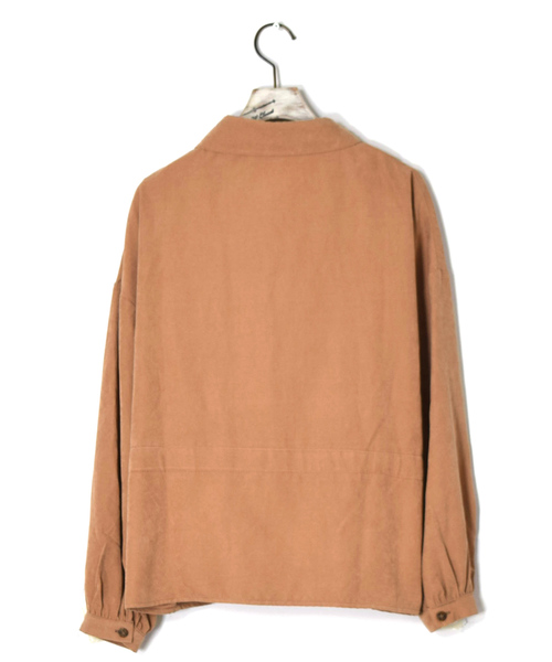 w closet（ダブルクローゼット）の「ピーチスエードBIGシャツ（シャツ/ブラウス・レディース・グレー/カーキ/ピンクベージュ・FREE）」の6枚目の写真