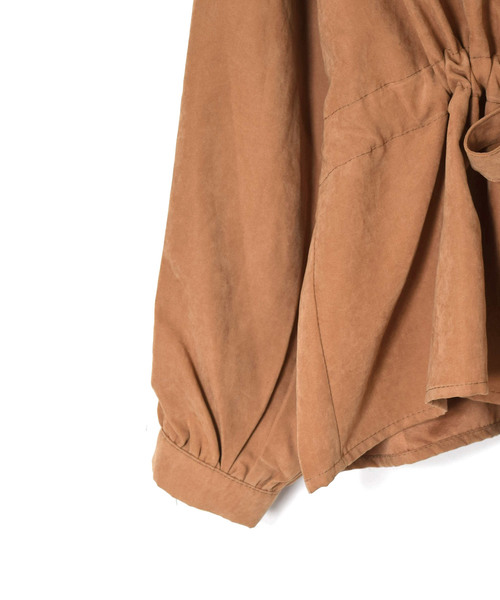 w closet（ダブルクローゼット）の「ピーチスエードBIGシャツ（シャツ/ブラウス・レディース・グレー/カーキ/ピンクベージュ・FREE）」の4枚目の写真