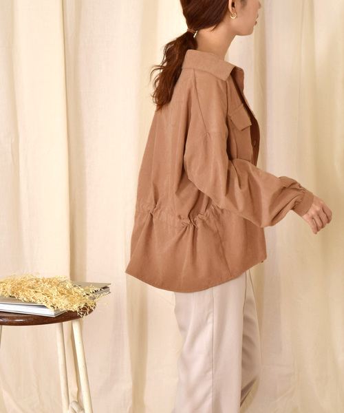 w closet（ダブルクローゼット）の「ピーチスエードBIGシャツ（シャツ/ブラウス・レディース・グレー/カーキ/ピンクベージュ・FREE）」の21枚目の写真