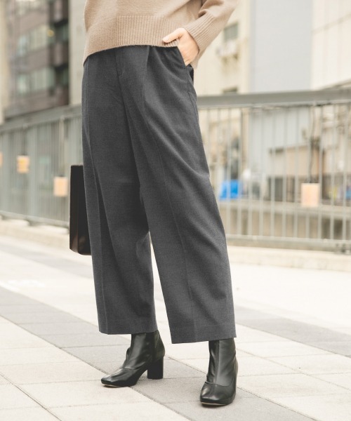 GLOBAL WORK（グローバルワーク）の「あったか美(うつく)シルエットワイドパンツ/849654（その他パンツ・レディース・オフホワイト/チャコールグレー/ネイビー/ベージュ・SMALL/LARGE/MEDIUM/X-LARGE/XX-LARGE）」の8枚目の写真