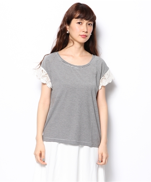 DISCOAT（ディスコート）の「【Discoat】袖レースドロップT（Tシャツ/カットソー・レディース・オフホワイト/グレー/ブラック/その他19・ﾌﾘ-）」の8枚目の写真