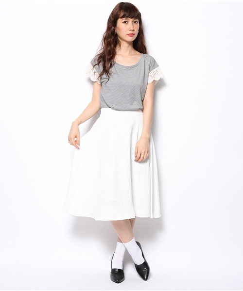 DISCOAT（ディスコート）の「【Discoat】袖レースドロップT（Tシャツ/カットソー・レディース・オフホワイト/グレー/ブラック/その他19・ﾌﾘ-）」の11枚目の写真