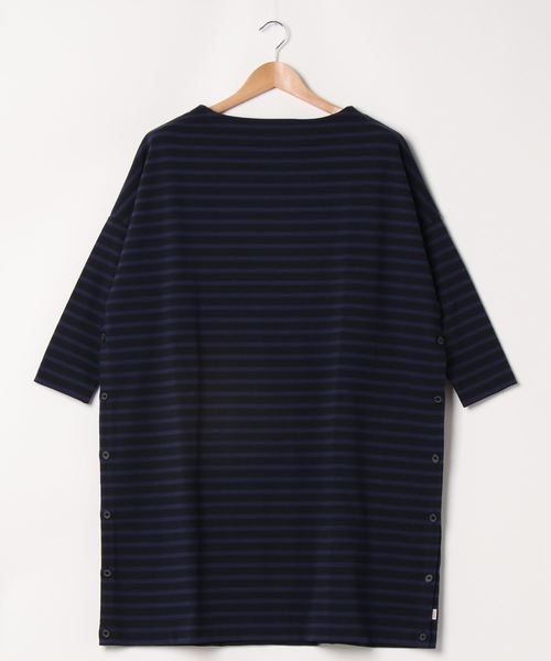 Traditional Weatherwear（トラディショナルウェザーウェア）の「SIDE BUTTON TUNIC DRESS（チュニック・レディース・ネイビー×ホワイト/ホワイト×ネイビー/ホワイト/パープル系その他・S）」の4枚目の写真
