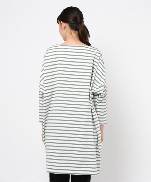 Traditional Weatherwear（トラディショナルウェザーウェア）の「SIDE BUTTON TUNIC DRESS（チュニック・レディース・ネイビー×ホワイト/ホワイト×ネイビー/ホワイト/パープル系その他・S）」の5枚目の写真