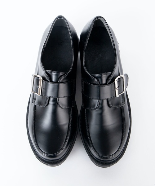 WEGO(ウィゴー)の「WEGO/ベルトデザインシューズ(ローファー・レディース・ブラック/ベージュ・MEDIUM/LARGE)」の9枚目の写真