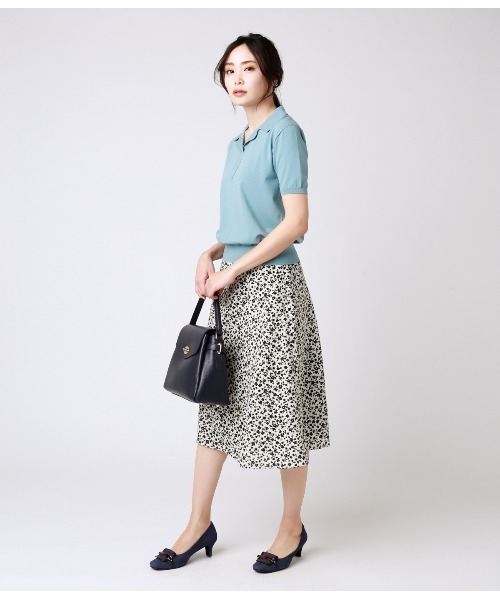 NEWYORKER ミントグリーン フレアスカート グロッシー フレア スカート