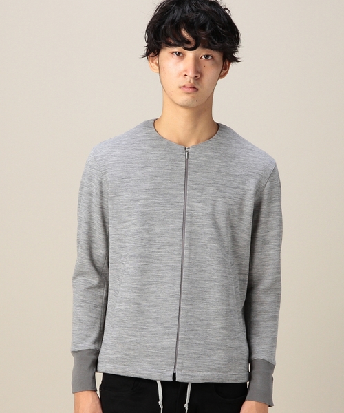 MONKEY TIME(モンキータイム)の「MT W/N ポンチ ノーカラー ブルゾン ◆(カーディガン/ボレロ・メンズ・ブラック/グレー・LARGE/X-LARGE/MEDIUM/SMALL)」の6枚目の写真