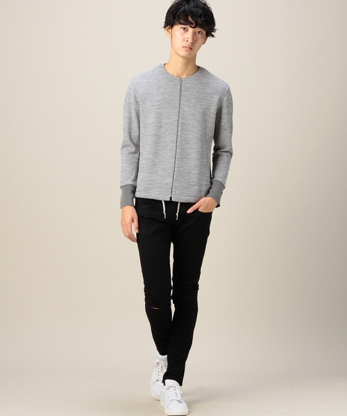 MONKEY TIME(モンキータイム)の「MT W/N ポンチ ノーカラー ブルゾン ◆(カーディガン/ボレロ・メンズ・ブラック/グレー・LARGE/X-LARGE/MEDIUM/SMALL)」の5枚目の写真