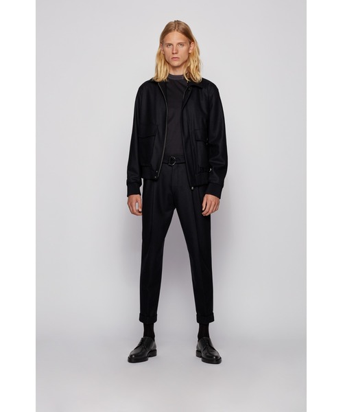 BOSS(ボス)の「スリムフィットTシャツ コットン 織り柄入りカラー(Tシャツ/カットソー・メンズ・ブラック・S/L/M/XL)」の4枚目の写真