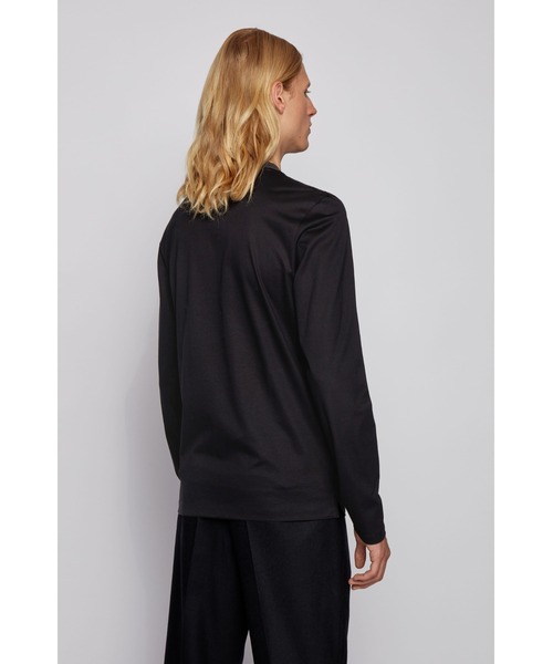 BOSS(ボス)の「スリムフィットTシャツ コットン 織り柄入りカラー(Tシャツ/カットソー・メンズ・ブラック・S/L/M/XL)」の3枚目の写真