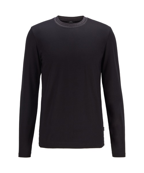BOSS(ボス)の「スリムフィットTシャツ コットン 織り柄入りカラー(Tシャツ/カットソー・メンズ・ブラック・S/L/M/XL)」の6枚目の写真