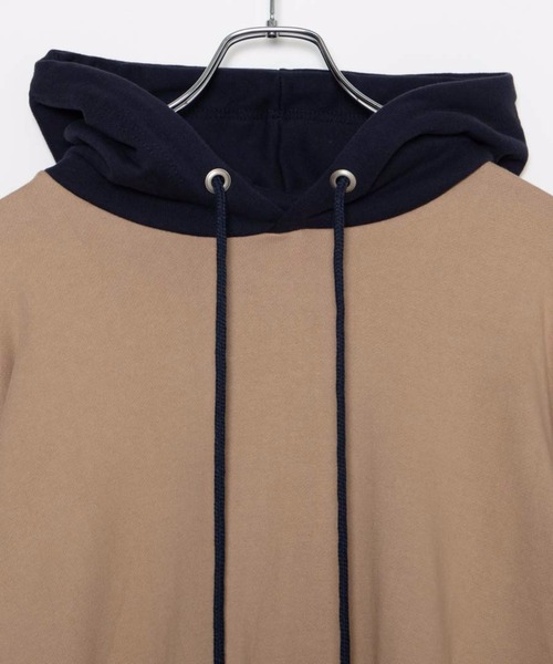DING（ディング）の「DING/アシンメトリーバイカラーパーカー（パーカー・レディース・ベージュ/グレー・FREE）」の9枚目の写真