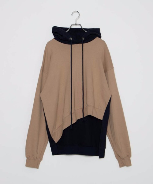 DING（ディング）の「DING/アシンメトリーバイカラーパーカー（パーカー・レディース・ベージュ/グレー・FREE）」の14枚目の写真