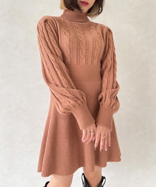 セール Vria Vria Charme タートルネックニットワンピース ワンピース Vria ワンピース Charme バリア シャルム のファッション