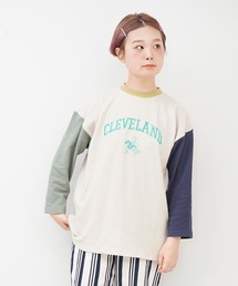 CUBE SUGAR（キューブシュガー）の「スラブインレイ クルーネック ロンＴ（Tシャツ/カットソー）」