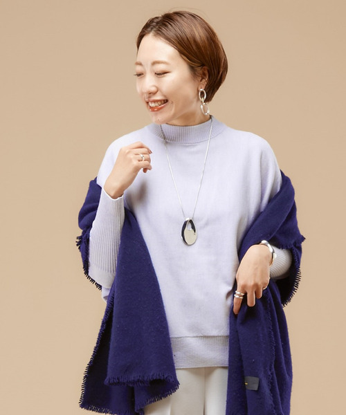 Liesse モックネック ドルマン ビッグ ニット プルオーバー ブラック Liesse モックネック ドルマン ビッグ ニット プルオーバー