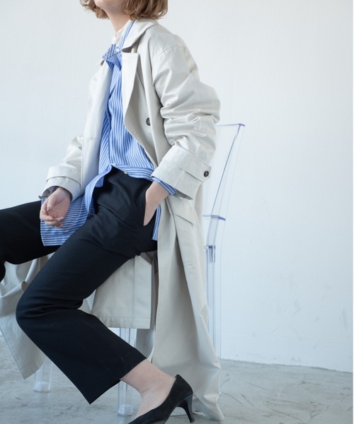 Aunt Marie's（アントマリーズ）の「オーバーサイズスタンドネックトレンチコート（トレンチコート・レディース・ナチュラル/ベージュ・FREE）」の17枚目の写真