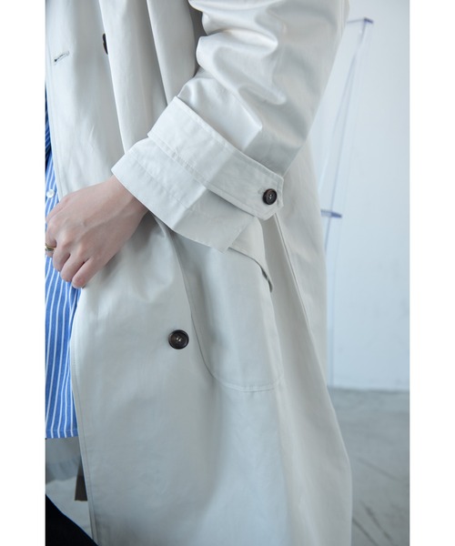 Aunt Marie's（アントマリーズ）の「オーバーサイズスタンドネックトレンチコート（トレンチコート・レディース・ナチュラル/ベージュ・FREE）」の7枚目の写真