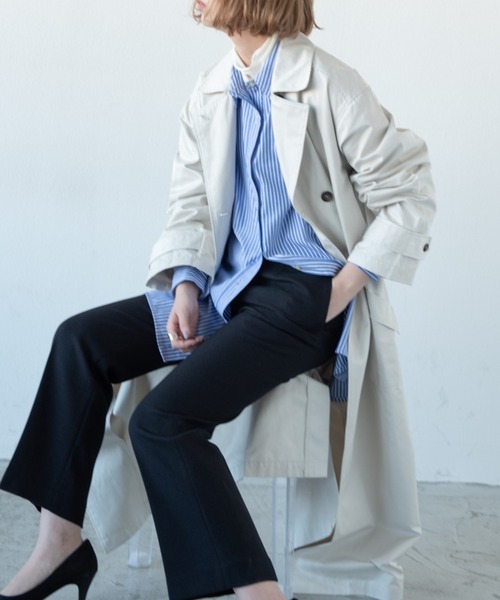 Aunt Marie's（アントマリーズ）の「オーバーサイズスタンドネックトレンチコート（トレンチコート・レディース・ナチュラル/ベージュ・FREE）」の22枚目の写真