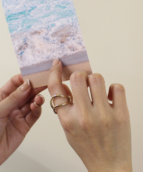 MODE ROBE(モードローブ)の「ダブルラインウェーブリング 12号 リング(リング・レディース・シルバー/ゴールド・12号)」の7枚目の写真