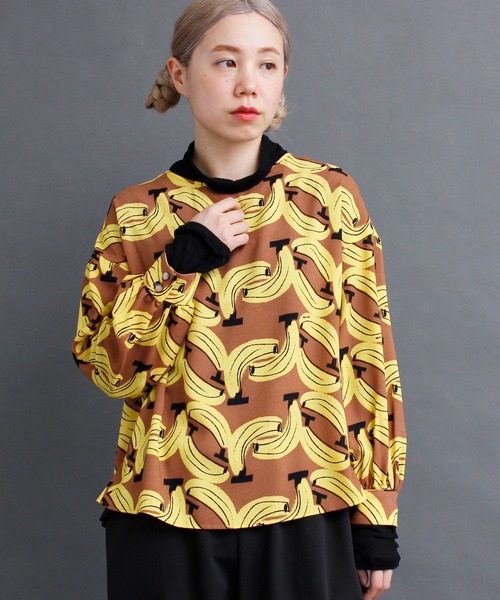 プープレ ブラウス peu pres（プープレ）の「○バナナプリント ブラウス（シャツ